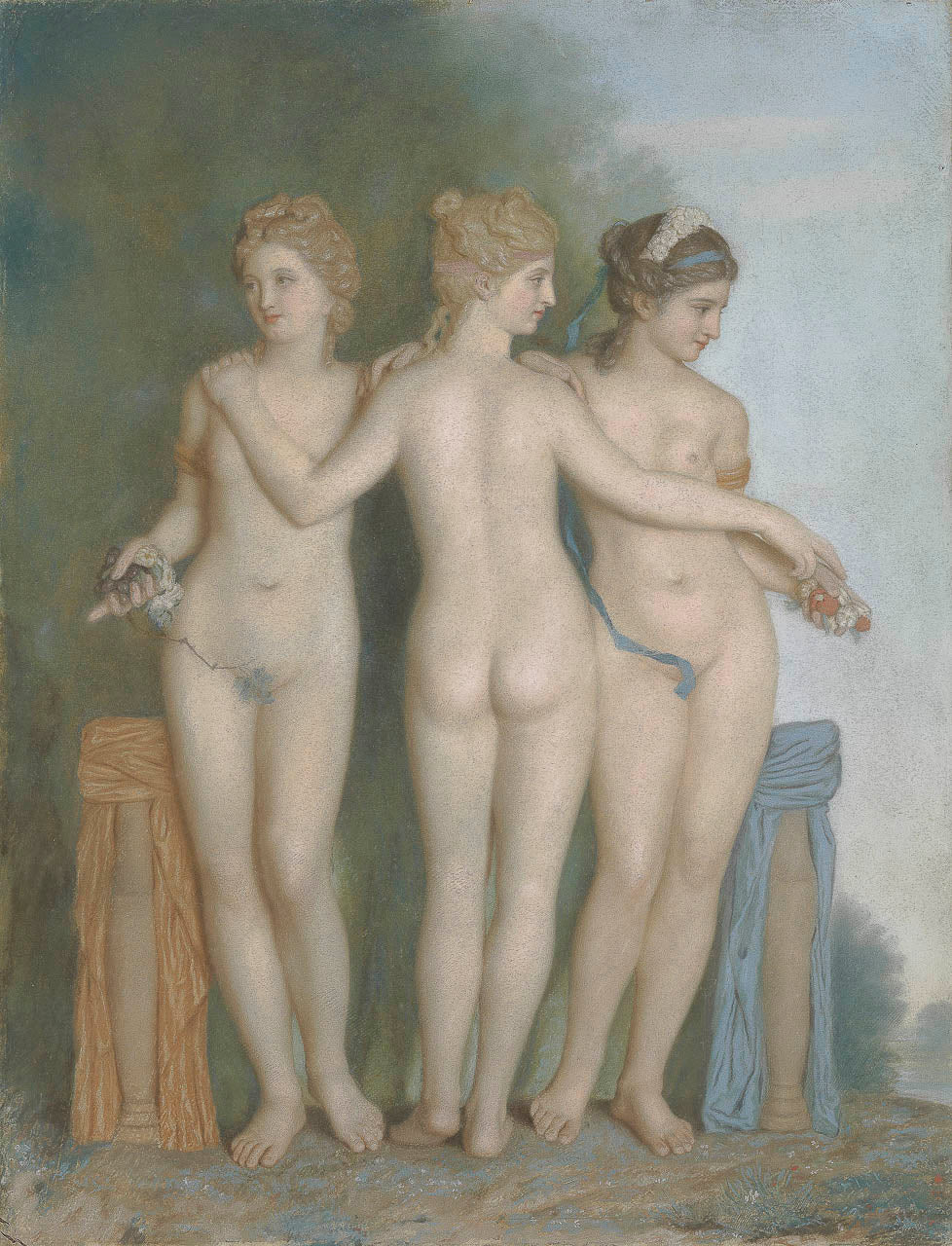 De drie gratiën naar de antieke Romeinse beeldengroep in de Galleria Borghese te Rome