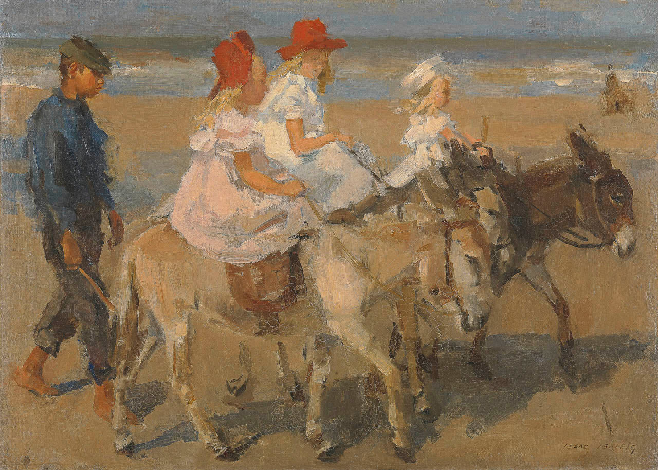 Ezeltje rijden langs het strand