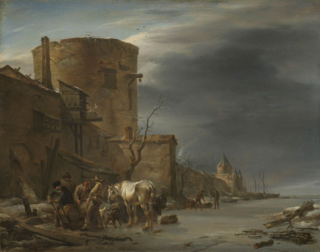 Stadswal van Haarlem in de winter